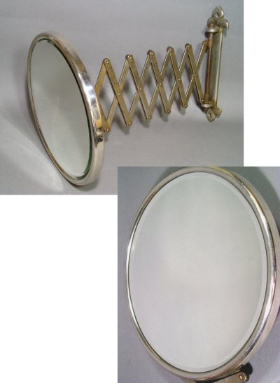 画像2: 1920's "BEVELED-Mirror" Accordion Shaving Mirror