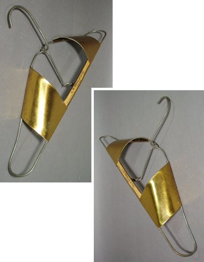 画像1: 1910-20's "GOLD" Steel Wire Hanger w/Advertising Banner