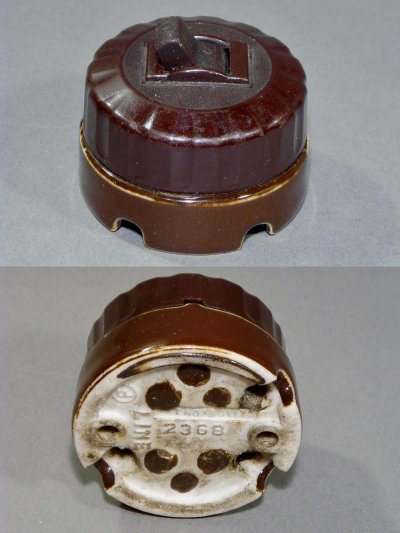 画像1: Art Deco "Porcelain Base" Bakelite Switch