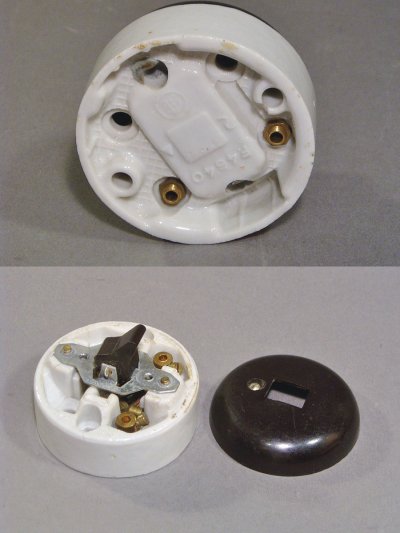 画像2: 1940-50's "FRANCE" Bakelite＆Porcelain Switch 