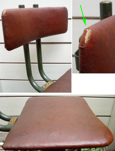 画像3: 1940's "Studded Backrest" Swivel Desk Chair