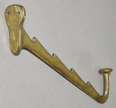 画像1: Early 1900's Cast Iron "HAT＆COAT" Hanger Hook 