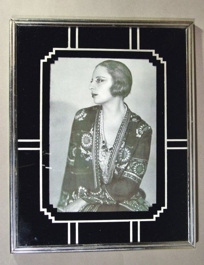 画像1: 1930's Art Deco "Geometric" BLACK × SILVER Photo Frame