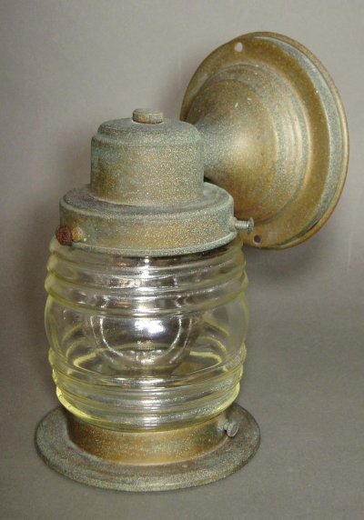 画像1: 1950's "Thick Globe Glass" Outside Porch Lamp