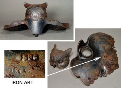 画像2: Early-1900's Cast Iron "OWL" Inkwell ＆ Tray