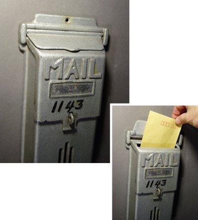 画像1: 1940's "Cast Aluminum" Wall Mount Mail Box