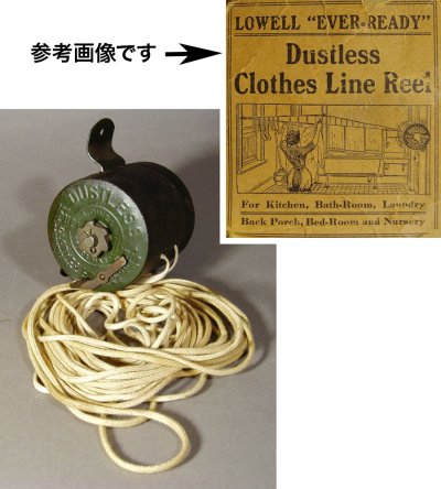 画像3: 1910-20's Wood Handle "Clothes-Line" Reel