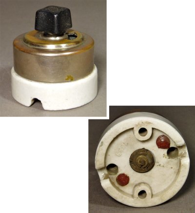 画像1: 1910-20's "MESCO" Porcelain Base Turn Switch