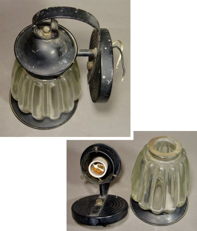 画像3: 1940-50's "VERY!! Thick Glass" Outside Porch Lamp