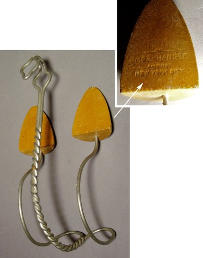 画像1: 1920-30's Twisted Wire＆Wood "Shoes Hanger" - New York City