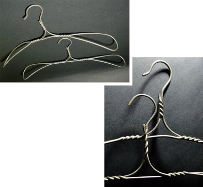 画像1: 【2-sets】 1910-30's Twisted Steel Wire Hanger