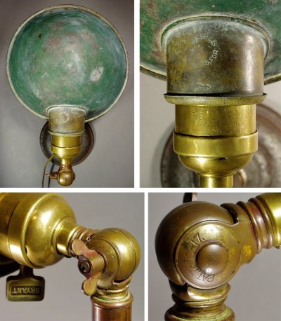 画像2: 1910-20's "Shabby" Adjustable Brass Desk Lamp