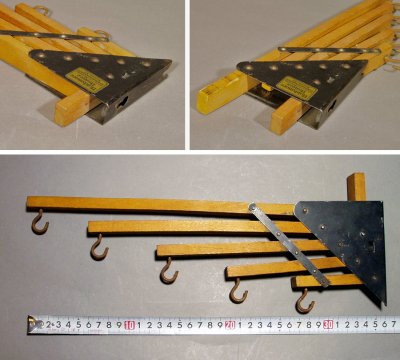 画像2: 1920-30's "Holds more Hanger" Wood＆STEEL Folding Hanger