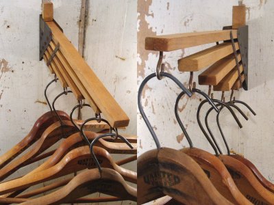 画像3: 1920-30's "Holds more Hanger" Wood＆STEEL Folding Hanger