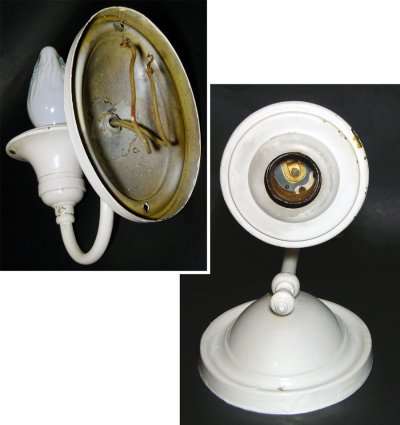 画像2: 1930's Art Deco "Shabby" Candle Lamp