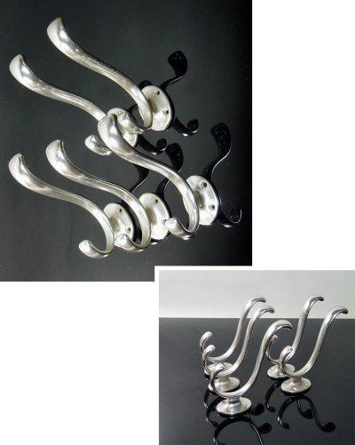 画像2: 1930-50's German Deco "ALUMINUM" Coat Hook【5-sets】