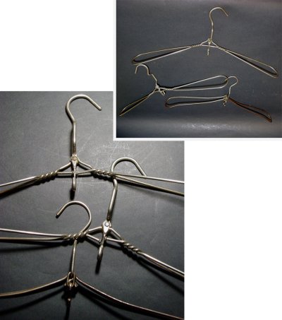 画像1: 【3-sets】 1910-30's Twisted Steel "Folding" Hanger