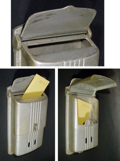 画像2: 1940's "STREAMLINE" Cast Aluminum Wall Mount Mail Box