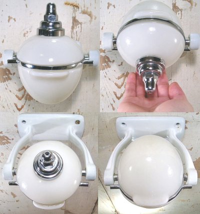 画像1: 1920-30's German-DECO "Cast-Iron＆Glass" Liquid Soap Dispenser