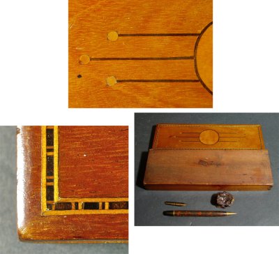 画像2: 1920-30's Art Deco "INLAID” Wooden Pencil Box 