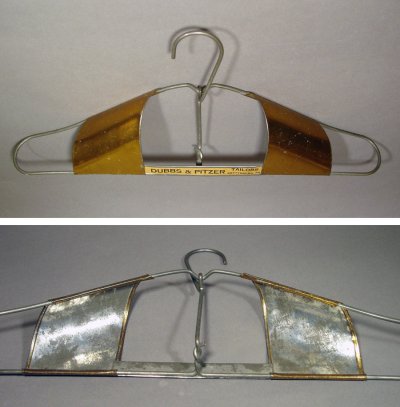 画像2: 1910-20's "GOLD" Steel Wire Hanger w/Advertising Banner