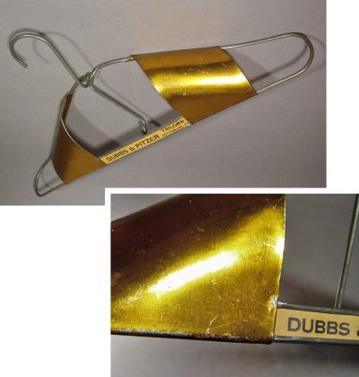 画像1: 1910-20's "GOLD" Steel Wire Hanger w/Advertising Banner