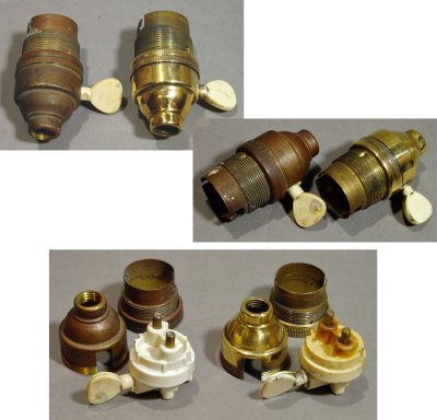 画像2: 3-sets 1950's French Lamp Socket