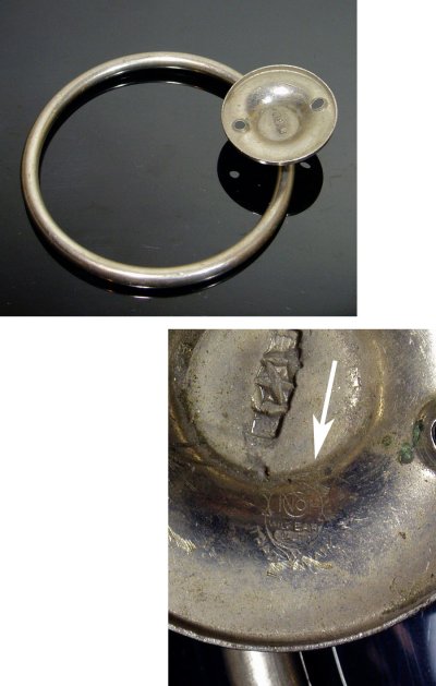 画像1: 1920-30's "Nickle Plated Brass" Towel Ring