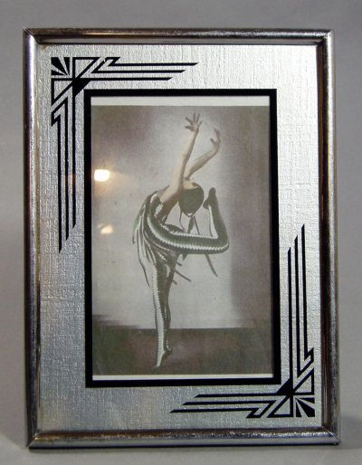 画像1: 1930's Art Deco "Reverse Painted" Glass Photo Frame【小】