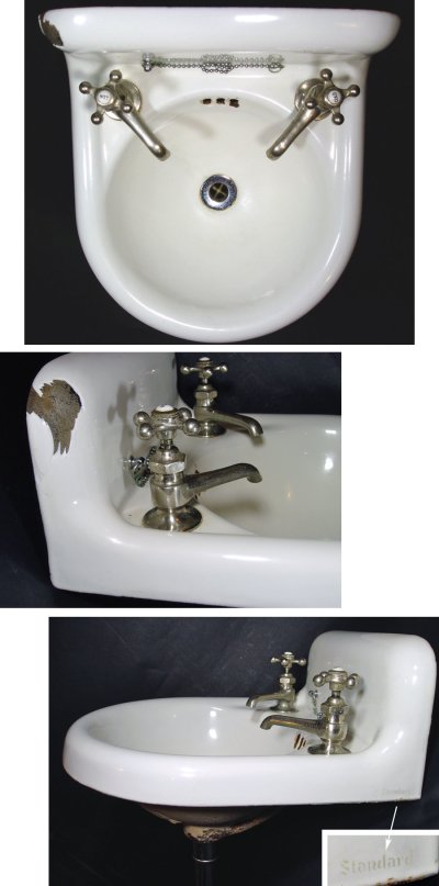 画像2: 1920-30's "Standard" Cast Iron Bathroom Sink 