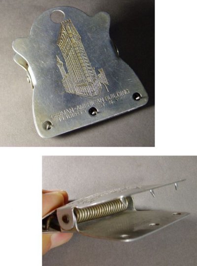 画像1: 1930's "Advertising" Aluminum Bill Clip