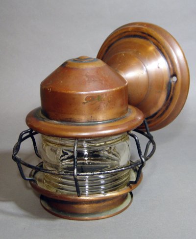 画像1: 1930-40's "Caged" Brass Porch Lamp 