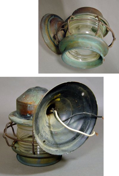 画像2: 1930-40's "Shabby" Caged Porch Lamp