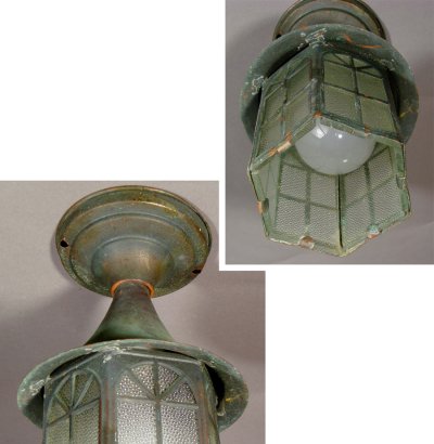 画像2: 1930-40's "Shabby" Copper Porch Lamp 