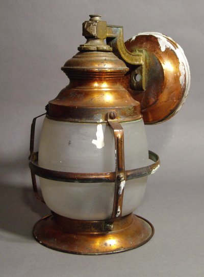 画像1: 1930's "Shabby" Caged Porch Lamp