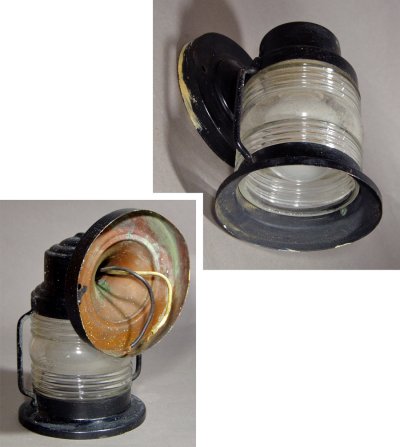 画像2: 1930-40's "Ribbed Glass" Brass Porch Lamp 