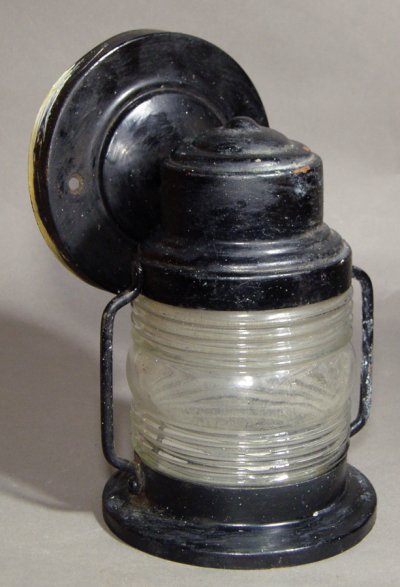 画像1: 1930-40's "Ribbed Glass" Brass Porch Lamp 