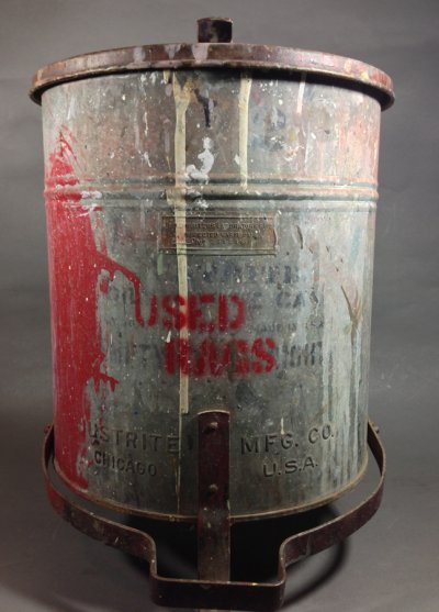 画像1: 1930-40's "JUSTRITE" Oily Waste Can