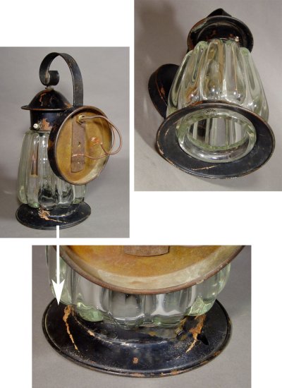 画像2: 1940-50's "VERY!! Thick Glass" Outside Porch Lamp