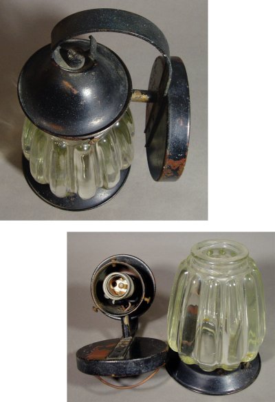 画像3: 1940-50's "VERY!! Thick Glass" Outside Porch Lamp