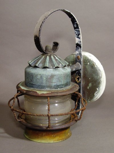 画像1: 1930's "Shabby Chic" Caged Porch Lamp 