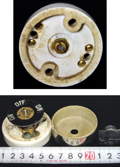 画像2: 1910-30's Porcelain Turn Switch