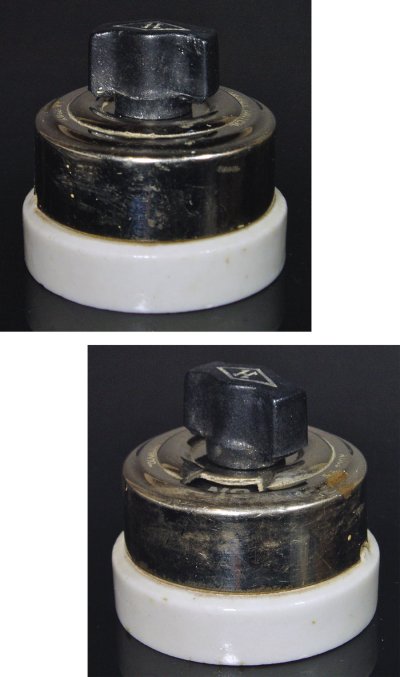 画像1: 1910-30's Porcelain Turn Switch