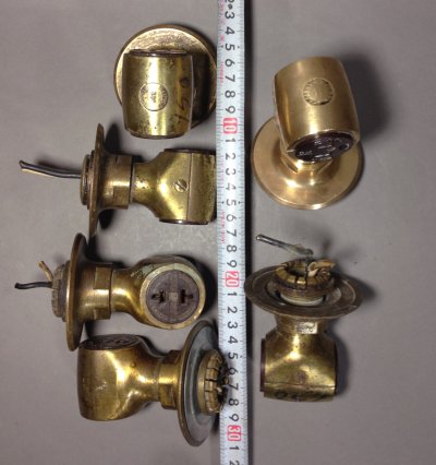 画像3: 1930-40's Surface Mount "Solid Brass" Outlets 【6-sets】