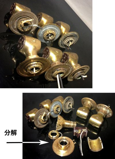 画像2: 1930-40's Surface Mount "Solid Brass" Outlets 【6-sets】