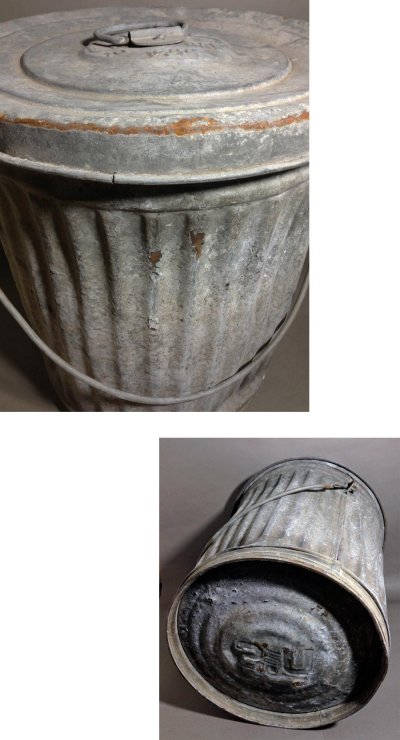 画像2: 【U.S. 1944】Galvanized "Heavy" Steel Garbage Can 