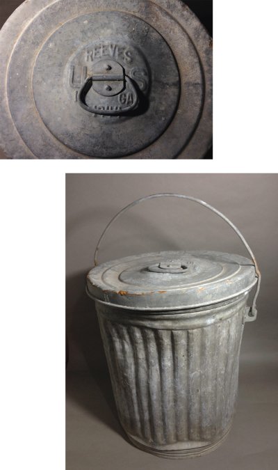 画像1: 【U.S. 1944】Galvanized "Heavy" Steel Garbage Can 