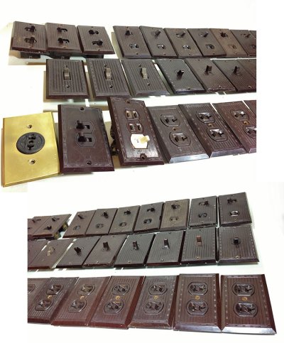 画像2: 1930-40's "Art Deco" Bakelite Switch＆Outlet 【29-sets】