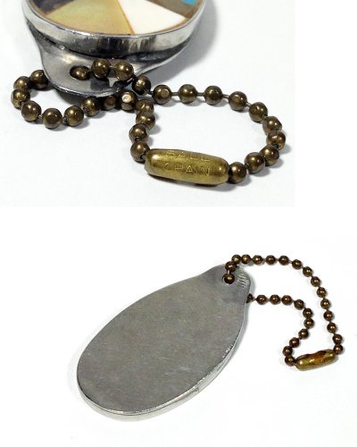 画像2: 1940-50's Inlaid Keychain w/ Ball Chain