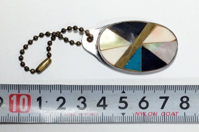 画像3: 1940-50's Inlaid Keychain w/ Ball Chain